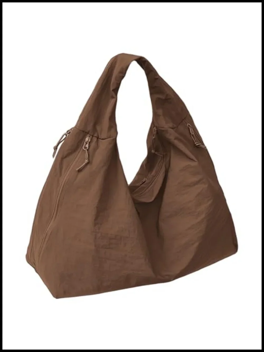 Nylon Slouchy Hobo Tote Bag with Multiple Pockets for Travel